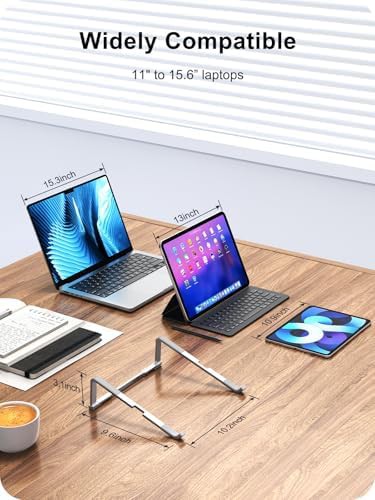 Foldable Portable Silver Aluminum Laptop Riser — photo 5