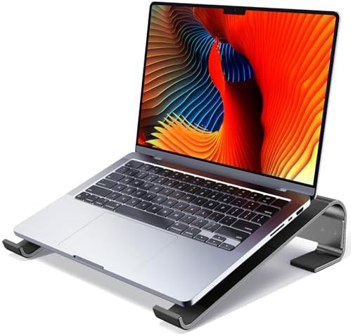 Black Aluminum Ergonomic Cooling Laptop Riser