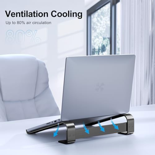 Black Aluminum Ergonomic Cooling Laptop Riser — photo 4