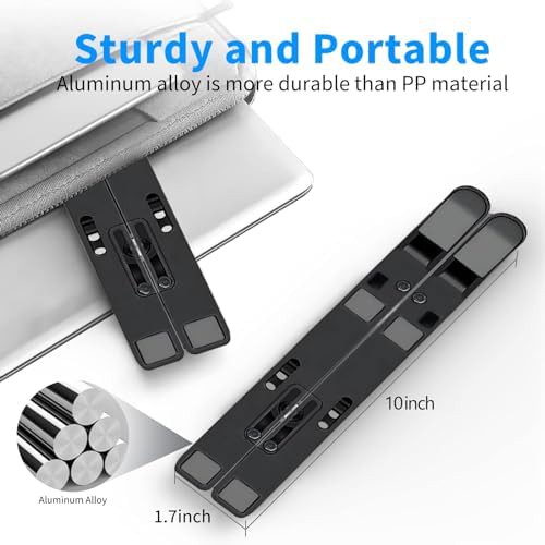 Black foldable aluminum gaming laptop riser — photo 3