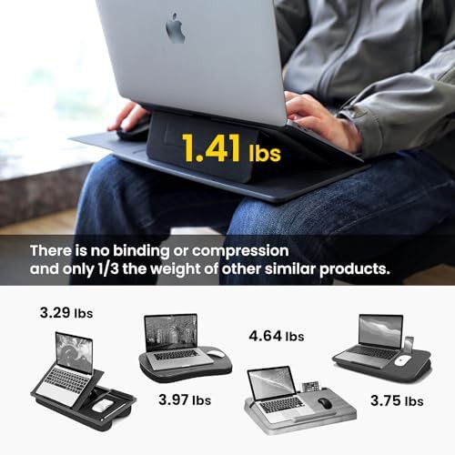 Inky black lap desk with retractable mouse pad — photo 4