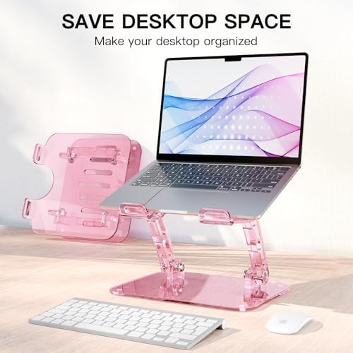 Adjustable Pink Acrylic Portable Laptop Stand — photo 5