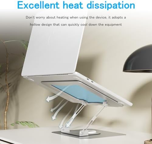 White Rotating Foldable Portable Laptop Riser — photo 3