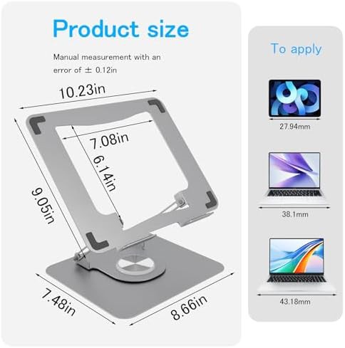 White Rotating Foldable Portable Laptop Riser — photo 4