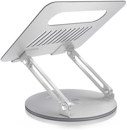 Silver rotating aluminum desktop stand — photo 3