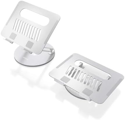 Silver rotating aluminum desktop stand — photo 4