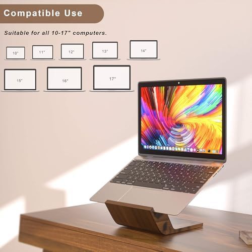 Walnut Wooden Ergonomic Laptop Riser — photo 4