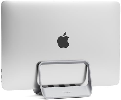 Gray Gravity Locking Vertical Laptop Stand