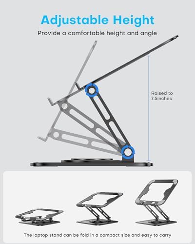 Adjustable computer stand with 360 rotating base — photo 4