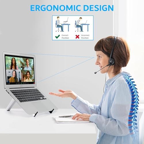 White Foldable Travel Laptop Stand — photo 3