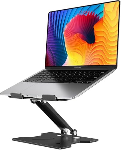 Ventilated matte black notebook stand for 16-inch