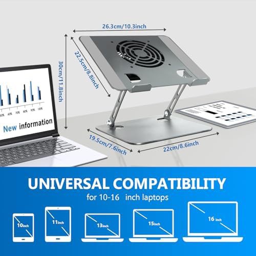 Laptop Cooling Stand with Integrated Fan and Switch — photo 4