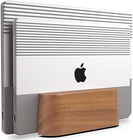 Dual Vertical Wooden Laptop Stand