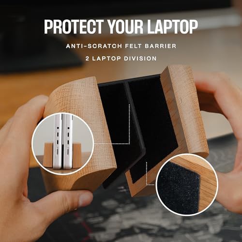 Dual Vertical Wooden Laptop Stand — photo 4