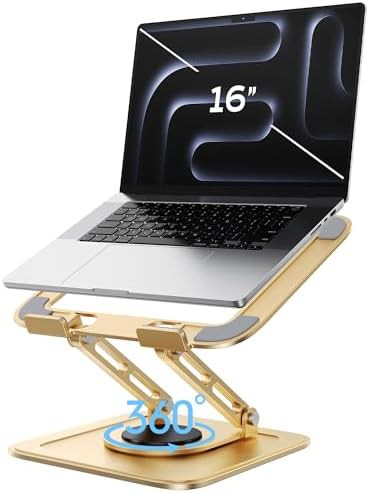 Gold foldable protable computer desk stand