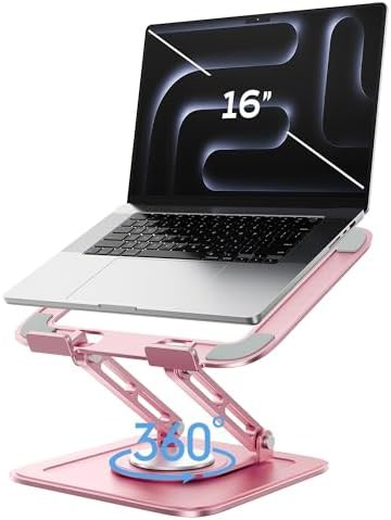 Rotating base adjustable computer stand