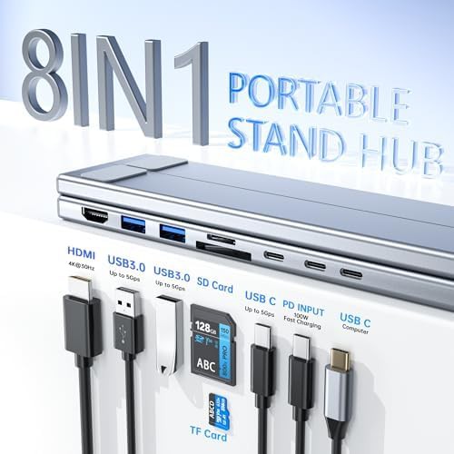 Laptop Stand with Integrated USB C Docking Station — photo 2