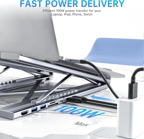 Laptop Stand with Integrated USB C Docking Station — photo 4