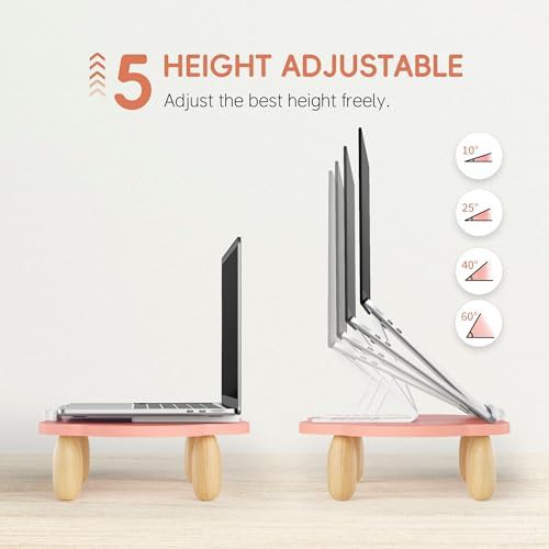 Pink Cloud Shaped Wood Laptop Riser — photo 3