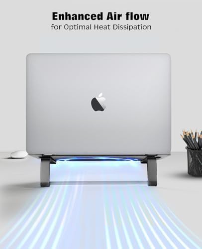 Blue Black Aluminum Ergonomic Laptop Riser — photo 3