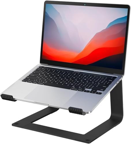 Detachable aluminum laptop riser stand black