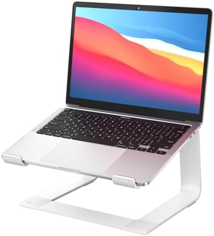 Portable metal notebook riser stand silver