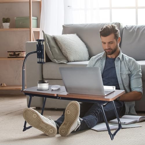 Foldable wood finish laptop desk — photo 5