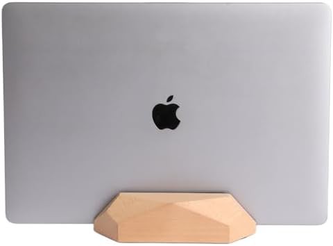 Wood vertical laptop desk dock