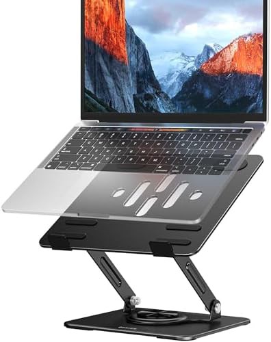 Black rotating foldable laptop stand 14