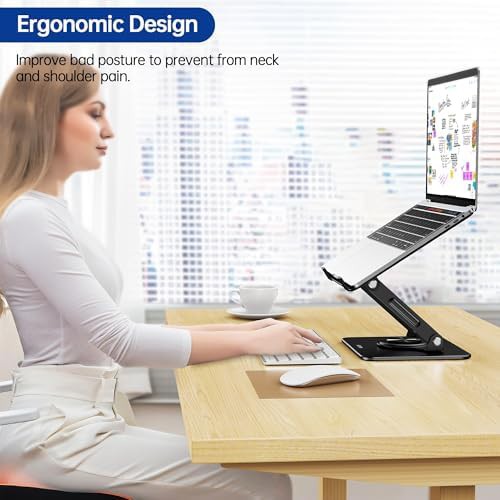 Black rotating foldable laptop stand 14 — photo 3