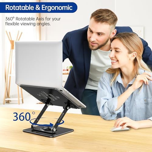 Black rotating foldable laptop stand 14 — photo 4
