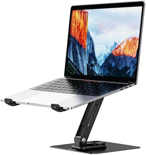 Black rotating computer riser notebook holder