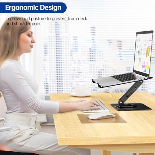 Black rotating computer riser notebook holder — photo 4