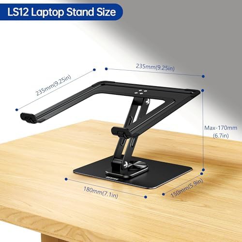 Black rotating computer riser notebook holder — photo 5