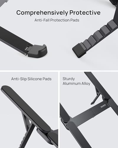Dark Black Bi Fold Aluminum Laptop Stand — photo 4