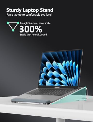 Clear acrylic laptop stand with wrist rest — photo 3