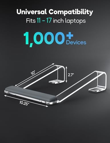 Clear acrylic laptop stand with wrist rest — photo 5
