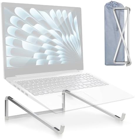 Silver Foldable Aluminum Portable Laptop Riser