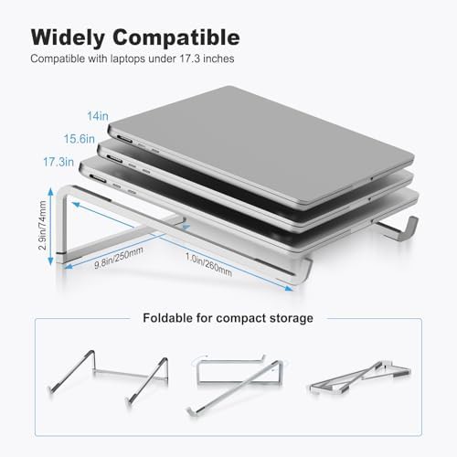 Silver Foldable Aluminum Portable Laptop Riser — photo 3
