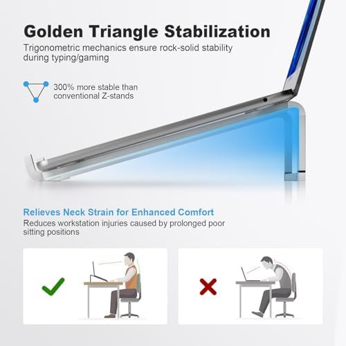 Silver Foldable Aluminum Portable Laptop Riser — photo 4