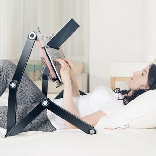 Black foldable laying down laptop desk