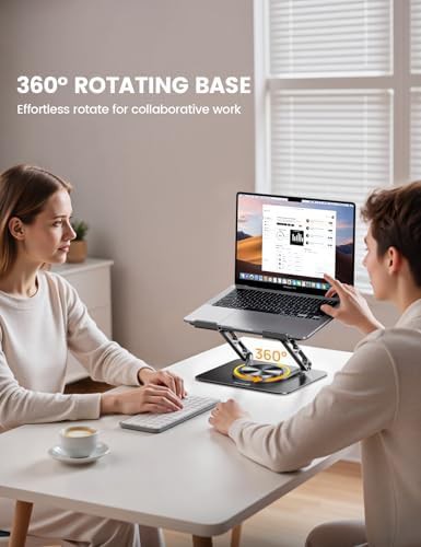 Aluminum rotating riser for desk use — photo 3