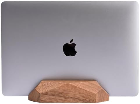 Adjustable wooden vertical laptop dock