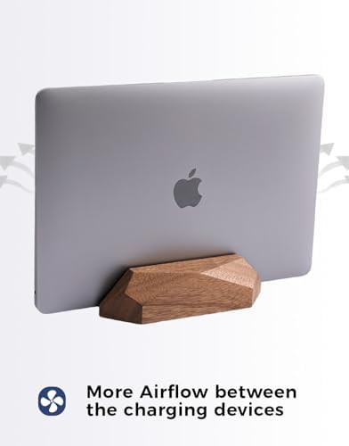 Adjustable wooden vertical laptop dock — photo 5