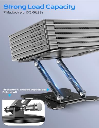 Rotating metal foldable laptop stand in black — photo 5