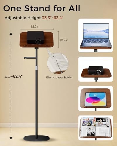 Brown wooden floor laptop stand — photo 4
