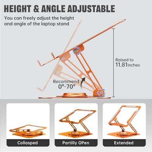 Rotating aluminum laptop riser for desk — photo 3