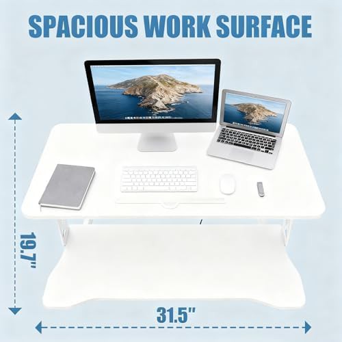 Height adjustable dual monitor standing desk converter — photo 3