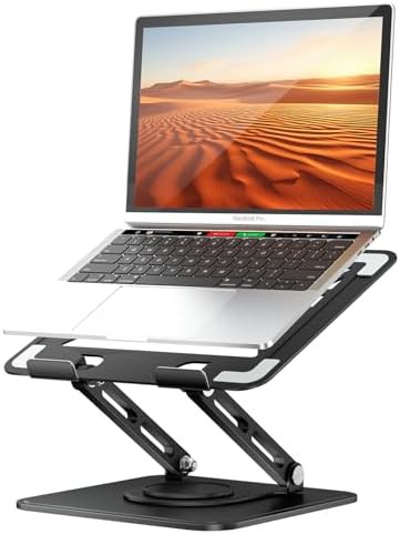 Rotating black computer stand