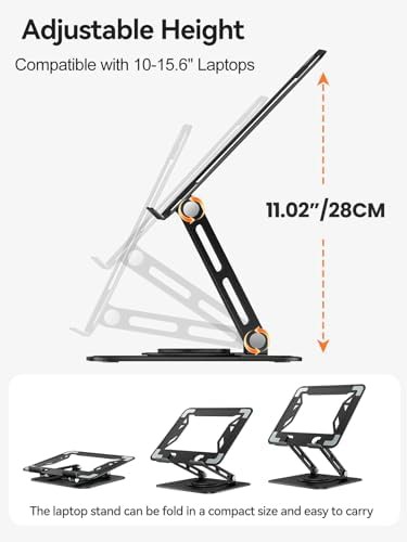 Rotating black computer stand — photo 4